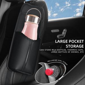 Bolsa de Almacenamiento Multifuncional para Auto, Bolsa de Cuero para el Lateral del Asiento del Coche, para Colgar Vasos - Product Image 3