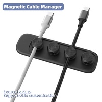 Nouvel organisateur de câbles magnétique en silicone avec 4 clips, support et crochet pour écouteurs et écouteurs intra-auriculaires - Gestion des câbles