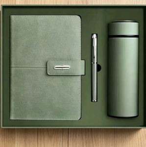 Wholesale Promotional Gifts Leather Note Book Gift Thermos Cup Customizable Business Notebook Gift Set With Pen and Water Bottle - Product Image 5