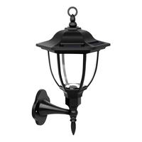 Lampe murale solaire moderne de luxe avec lanterne à LED Design noir pour décoration extérieure de jardin Diffuseur mural facile en polycarbonate Offre Spéciale