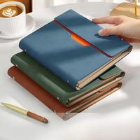Carnet de notes professionnel A5 en cuir PU de haute qualité, avec logo personnalisé, bicolore, à anneaux, agenda, journal, boucle magnétique, cadeau