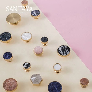 Santaya Brushed Brass Handles Kitchen Cabinet Pulls Bedroom Wardrobe Drawer <strong>Knobs</strong> Furniture Crystal Handle - Product Image 3