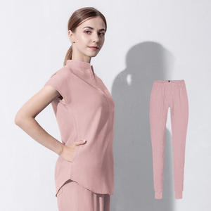 Uniforme Médico Personalizado 42024 con Cuello Alto, Tela Twill, Absorbente de Humedad, Mangas Cortas, Uniforme para Médicos y Enfermeras - Product Image 5