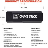 Console de jeu sans fil X2 GD10 pour la maison, contrôleur double joueur 2.4G HD, stick de jeu rétro ULTRA pour TV, carte mémoire TF 64 Go 128 Go