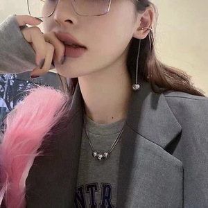 S925 <b>Silver</b> Ball Necklace Women's 405cm Chain Length Everyday Wear Minimalist Style Fine <b>Choker</b> - Product Image 5