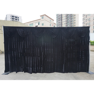 Stand de exhibición portátil de aluminio con estructura de tubos y cortinas para eventos - Product Image 1