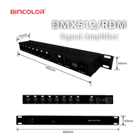 BC-818 New AC 100V 240V DMX 8 Splitter DMX / RDM Splitter & Data Fix 8CH DMX Splitter