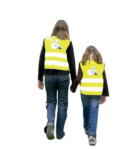 Trẻ Em Phản Chiếu Màu Vàng Áo Khoác An Toàn EN17353 EN1150 Trẻ Em Bên Ngoài An Ninh Vest