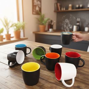 Custom Promotional 350 ML Boston Porcelain Coffee <b>Mug</b> Personalized Matt Inside Colored Coffee <b>Mug</b> With Logo for Office - Product Image 6