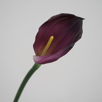Fleurs artificielles de lys calla blancs et violets de haute qualité, toucher doux, arrangements réalistes pour la décoration d'automne et de Thanksgiving