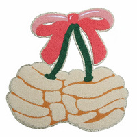 Patchs cerises esthétique girly Y2K |   Chenille en peluche avec nœud thermocollant pour vêtements DIY et breloques de sac