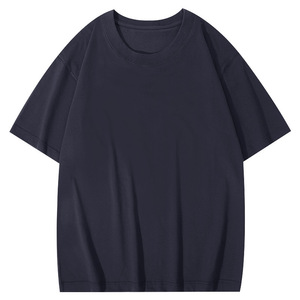 Мужская повседневная футболка из чесаного хлопка 260 г, свободного кроя, с коротким рукавом, однотонная, тонкая, для тяжелых условий эксплуатации, для <span class=keywords><strong>AliExpress</strong></span> (кросс-бордер) - Product Image 5