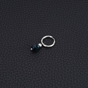 2026 Boucles d'oreilles pendantes en acier inoxydable avec perles bleues et noires, design simple et original, unisexe, bijoux en gros - Product Image 4