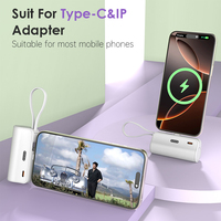 Cargador Portátil Compacto Mini Power Bank de 5000mAh con Diseño de Cápsula, Pantalla LED Digital y Ligero