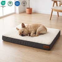 Nid de rectangle de chien lavable en mousse à mémoire de forme orthopédique imperméable de luxe doux