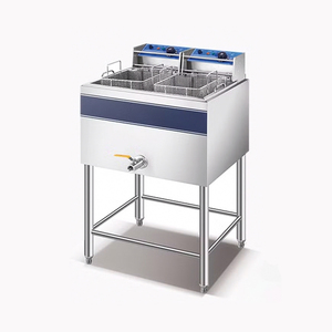 <span class=keywords><strong>Freidora</strong></span> <span class=keywords><strong>Industrial</strong></span> de Acero Inoxidable de Alta Calidad con un Solo Tanque y Cesta para Papas Fritas, 30L, Vertical, de Suelo - Product Image 1