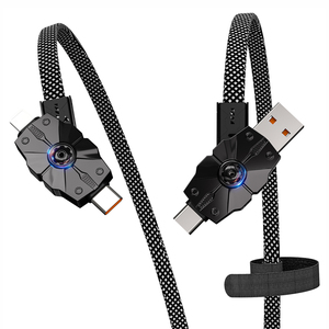 Xu Hướng Mới 4 Trong 1 100W Xoay Nhanh Chóng Sạc Dây Máy Tính Bảng Android Máy Tính Xách Tay USB Loại C Nylon Áo Khoác Cáp Dữ Liệu - Product Image 1