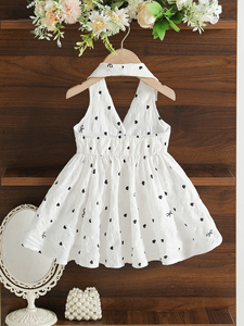 Abito Midi Estivo da Bambina <span class=keywords><strong>con</strong></span> Fiocco Floreale e Farfalla, Scollo a V, Senza Maniche, in Rete, per Feste di Compleanno e Occasioni Speciali - Stile Principessa - Product Image 2