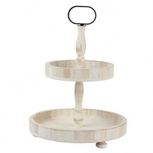 Plateau de service en bois durable à 2 niveaux de style ferme moderne, écologique, traditionnel, vintage, décoration d'art d'intérieur, décoration de bureau à domicile, décoration de cuisine - Product Image 5