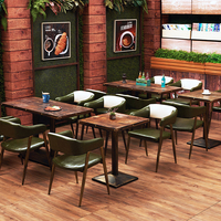 Ensemble de table à manger en bois de style nordique, 4 places, petit appartement, maison, cuisine, restaurant, meubles, tables avec pieds en métal