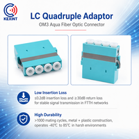KEXINT LC Quadruple FTTH Multi Mode OM3 Aqua 4 Core Konektor Optik Serat Optik Adaptor