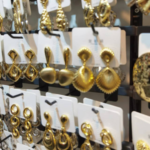 Giảm Giá Vàng Châu Phi Không Phai Chunky Bông Tai Tuyên Bố Lớn Vàng Trang Phục Bông Tai Lớn Kích Thước Không Làm Mờ Đồ Trang Sức - Product Image 5