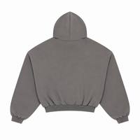 Sudadera con capucha corta unisex Euro Clean Fit, oversize, estilo boxy, de forro polar grueso para otoño/invierno, estilo streetwear, con bordado y LOGO personalizado.