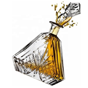 N9 Triangle Shape Embossing Crystal Glass <strong>Whiskey</strong> <strong>Decanter</strong> Wine Bottle In Bulk