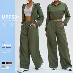 Traje Deportivo de Protección Solar YMR-TZ2520 UPF50 Plus con Cremallera, Cortavientos, con Capucha, Conjunto Informal <span class=keywords><strong>para</strong></span> Ciclismo y <span class=keywords><strong>Senderismo</strong></span> al Aire Libre - Product Image 1