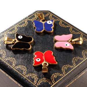 Gran Variedad de Dijes y Colgantes de Acero Inoxidable | Dijes Esmaltados de <span class=keywords><strong>Ojo</strong></span> Turco, Cruz, Mariposa y Corazón para Fabricación de Joyería - Product Image 4