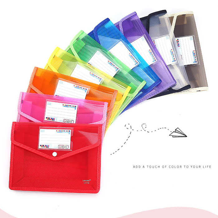 Helder Gekleurde Plastic Uitbreidende Bestand Portemonnee Organizer Document Met Flap Knop