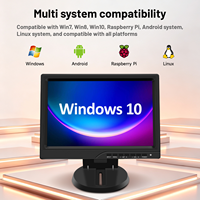 Monitor Layar Sentuh Kapasitif 10.1 Inci 10 Titik IPS HD VGA Layar POS Industri untuk Raspberry Pi Windows Linux Android