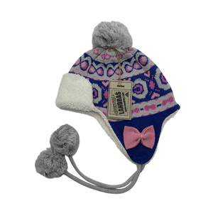 Bonnets en laine acrylique jacquard pour femmes de haute qualité avec patch en cuir et impression en silicone POM POM - Product Image 1