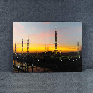 Scène de nuit l'islam l'<span class=keywords><strong>architecture</strong></span> éclairer peinture sur toile avec led lumière, led lumineux de peinture - Product Image 5