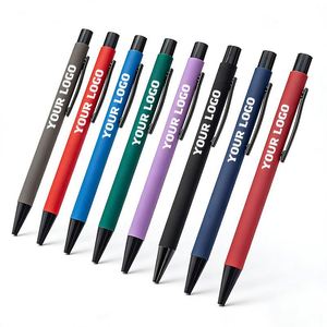 Commercial Office Supplies Promotional Gifts <b>Rubber</b> Coated Soft Touch Pen with Custom Logo Metal Engraving - Product Image 1