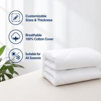 Couette de luxe blanche 100 % coton, garnissage polyester, durable, respirante, toutes saisons, pour hôtels, gîtes, vente en gros usine
