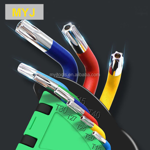 CR-V 9PCS đa chức năng xách tay Allen Hex phím cờ lê thiết lập màu mạ điện Bóng đầu lục giác ổ cắm cờ lê Bộ - Product Image 5