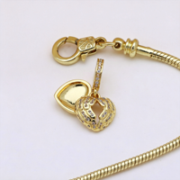 Bracelet pendentif en zircon en forme de cœur pour garçons et filles, bijoux de mode, vente en gros