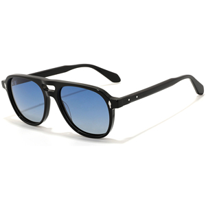 Gafas de sol clásicas Wayfarer, montura negra sólida, lentes azules, montura completa, protección anti-UV, unisex, para adultos - Product Image 5