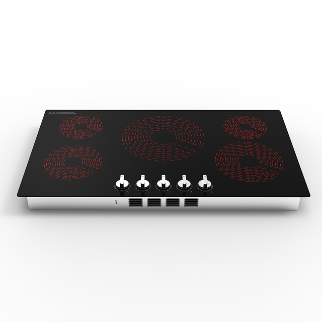 Kitchen Induction Cooker Electric Stove 90cm Infrared Cooker 5 Cooking Zones Large Built-in Glass Ceramic Hob