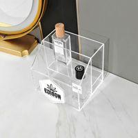 Organisateur en acrylique avec compartiments pour cosmétiques, télécommandes, table basse de salon et articles divers pour dortoir