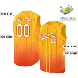 Custom Sleeveless <b>Baseball</b> Jersey Vest Personalized Name Number Gradient Stripe Unisex Breathable Sport Shirt - Product Image 2