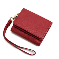 Dompet koin Mini Anti Maling, gaya Jepang RFID memblokir dompet pendek lipat tiga minimalis lapisan kain wanita
