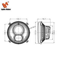 Faro LED Redondo de 5.5 Pulgadas, 4000LM, Lente Doble, H4, Luz Alta y Baja, Impermeable IP67, 10-30V, Repuesto Universal, YW-5603