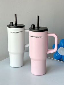 Large Capacity Stainless Steel Travel <b>Cup</b> 720ml <b>with</b> Handle <b>Straw</b> Lid Vacuum Insulated <b>Coffee</b> Mug - Product Image 4