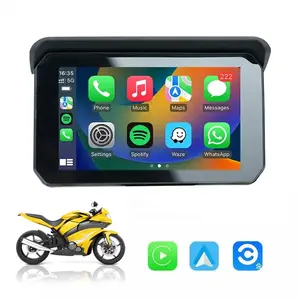 AZTON terbaru 2024 layar otomatis sepeda motor Android navigasi Gps Carplay untuk sepeda motor