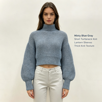 Pull en maille plate à manches longues pour femme Mandy, personnalisable OEM & ODM, pull gris de haute qualité, vente en gros, vêtements semi-cardigan