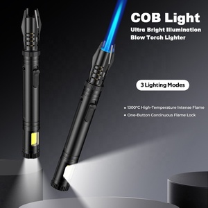 Briquet torche à flamme jet télescopique coupe-vent rechargeable avec lumière COB, briquet personnalisé pour cigarettes, cadeaux, longue portée, pour <span class=keywords><strong>bouteille</strong></span> - Product Image 5