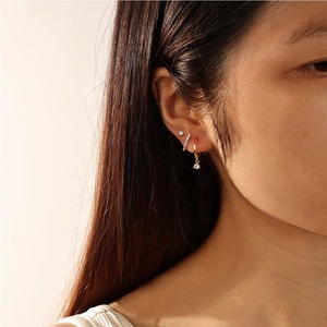 Gold Plated Shiny Zircon Huggie <strong>Earrings</strong> Set Fashion Cartilage <strong>Second</strong> Hole Small Hoop Stud <strong>Earrings</strong> to My Daughter - Product Image 5