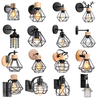 Lampes murales rétro d'intérieur en gros, luminaires muraux vintage en fer pour la décoration de chevet, couloir et escalier